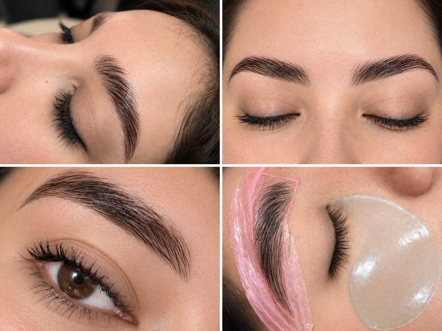 Cuatro resultados de diseño y laminado de cejas realizados en Studio_Jaz